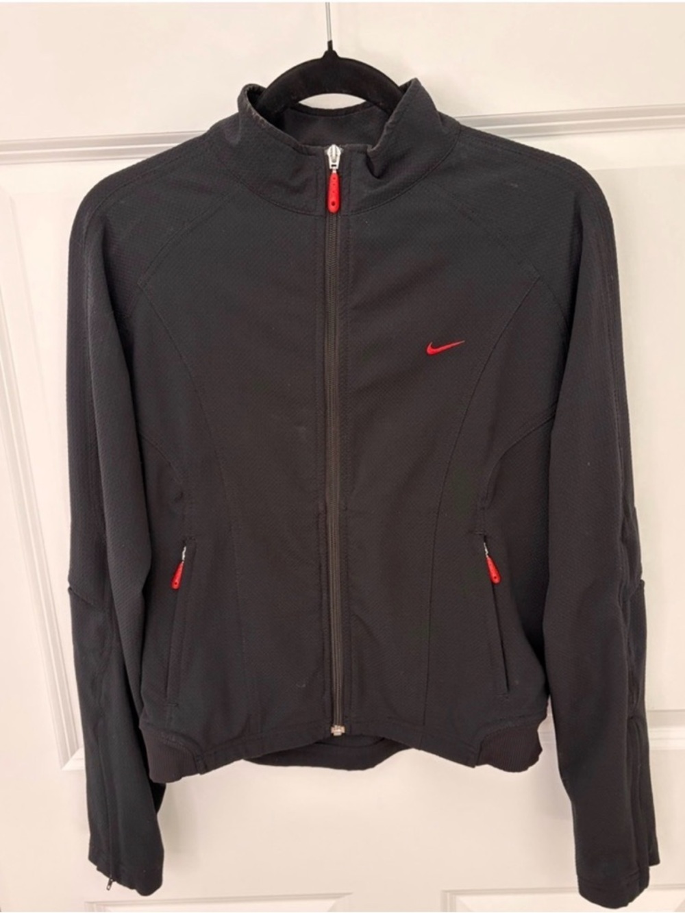 Nike Sphere Dry Full Zip Jacket Women Small Black Athletic Running Zip Up